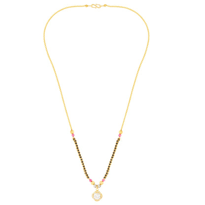 White Round Diamond Mangalsutra For Women