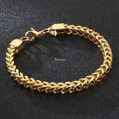 Chunky Link Bracelet Combo For Men (Gold Plated, Silver & Black)