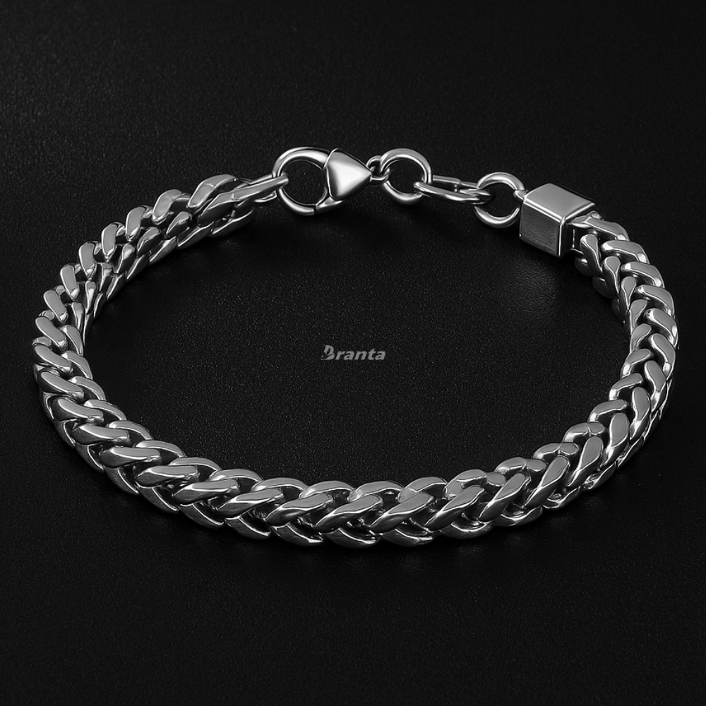 Chunky Link Bracelet Combo For Men (Gold Plated, Silver & Black)