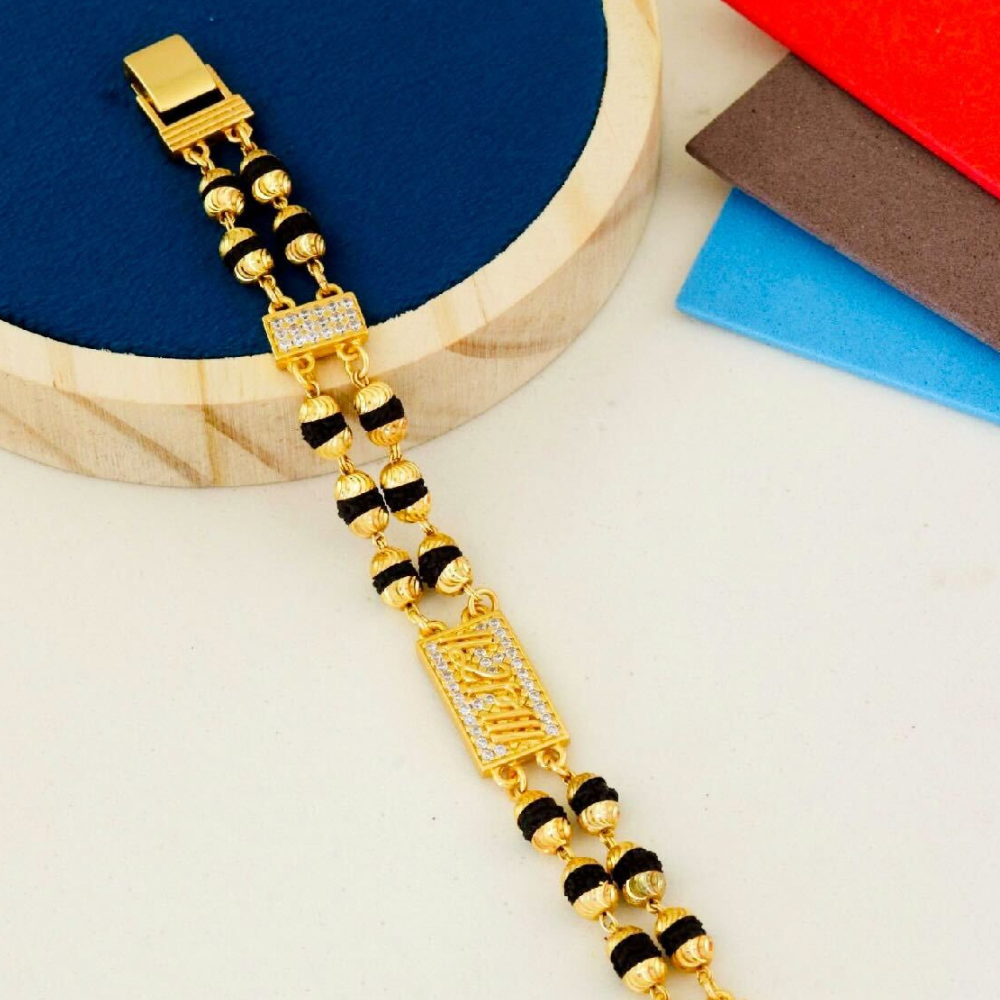 2 Line Ram Rudraksha Diamonds Bracelet For Men
