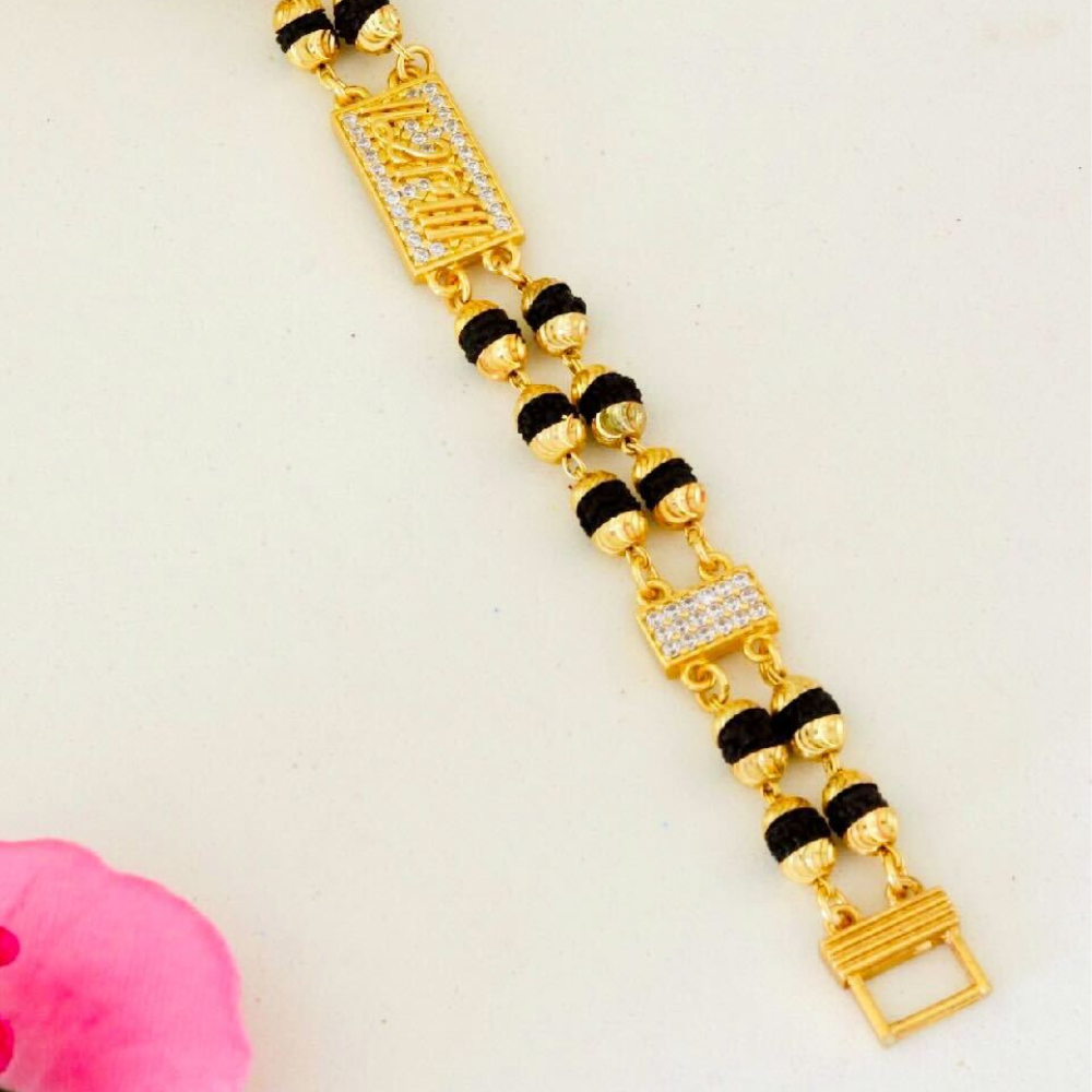 2 Line Ram Rudraksha Diamonds Bracelet For Men