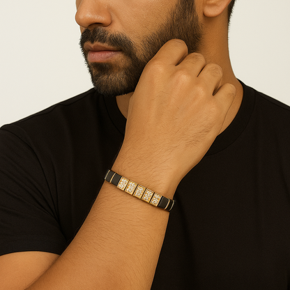 Ceramic Stainless Steel Diamond Bracelet For Men