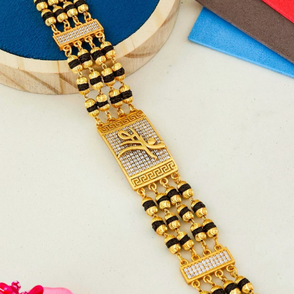 4 Line Maa Rudraksha Diamond Bracelet For Men